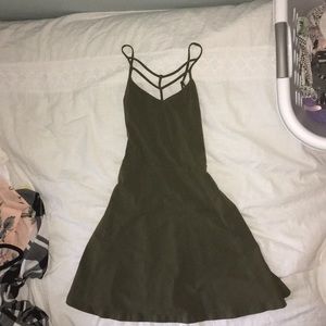 Express Army Green Skater Dress